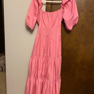 Vestique pink maxi dress open back
